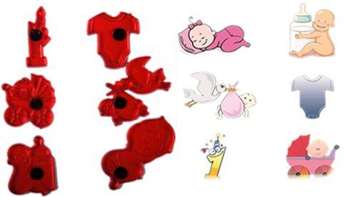 Baby Motiv Patchwork Präge Stempel Set - Tortendekoshop