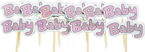 Baby rosa Kuchen Topper, Cupcake Picks - Tortendekoshop