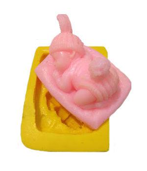 Baby schlafende mit Unterhose, Kappe Silikonform - Tortendekoshop