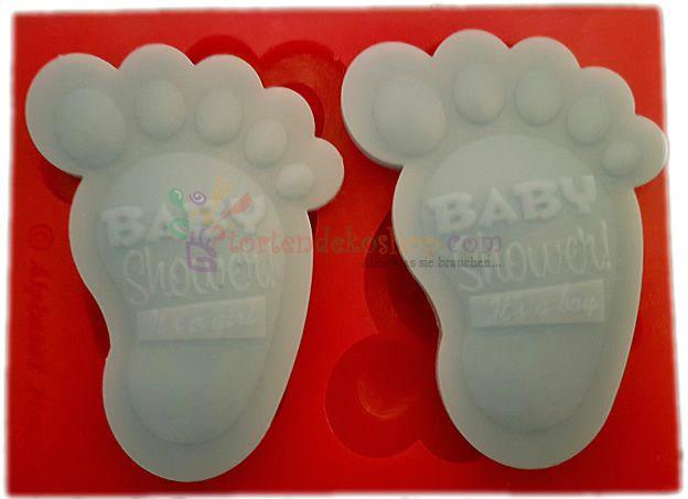 Baby Shower Fuss abdruck Silikonform - Tortendekoshop