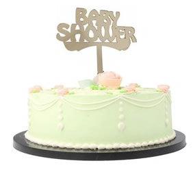 Baby Shower gold Cake Topper, Glas - Tortendekoshop