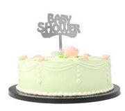 Baby Shower Silber Cake Topper, Glas - Tortendekoshop