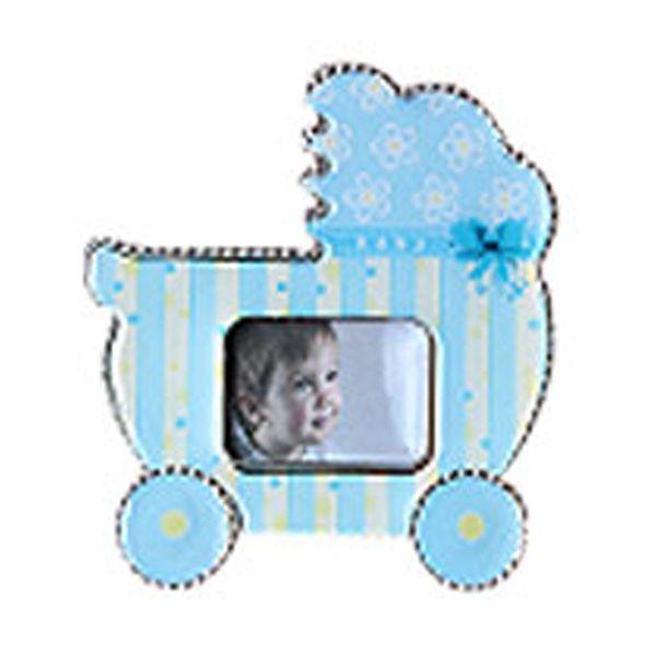 Babywagen Bilderrahmen blau - Tortendekoshop