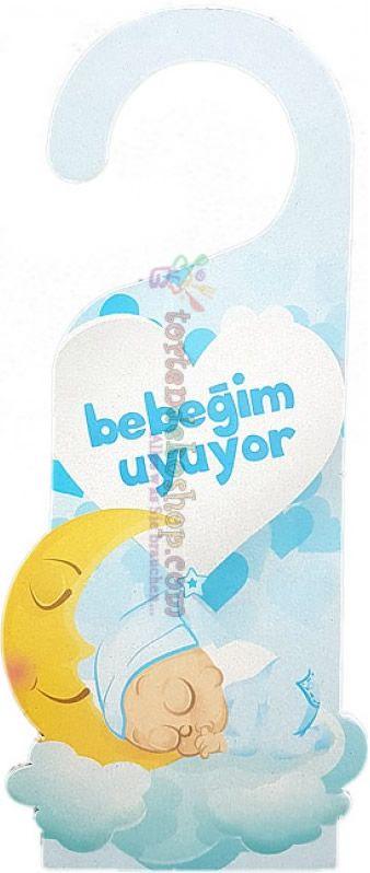 Babyzimmer Karton Tür Deko blau - Tortendekoshop