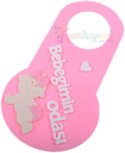 Babyzimmer Tür Deko rosa - Tortendekoshop