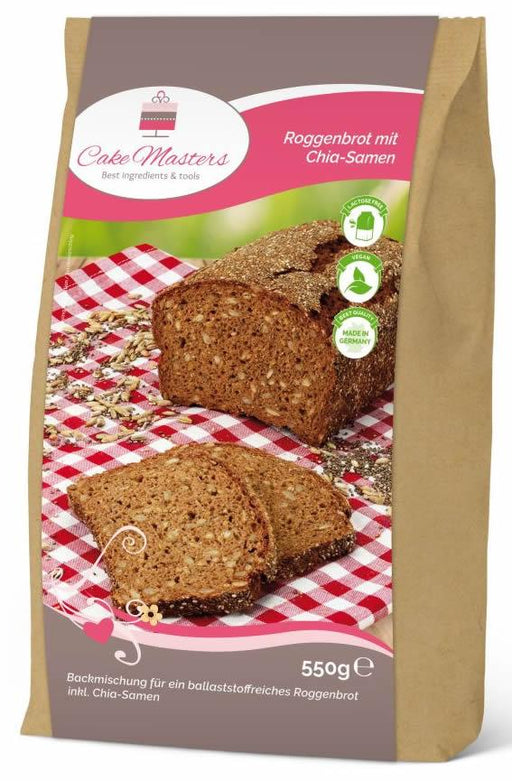 Backmischung Roggenbrot mit Chia-Samen, 550g - Tortendekoshop