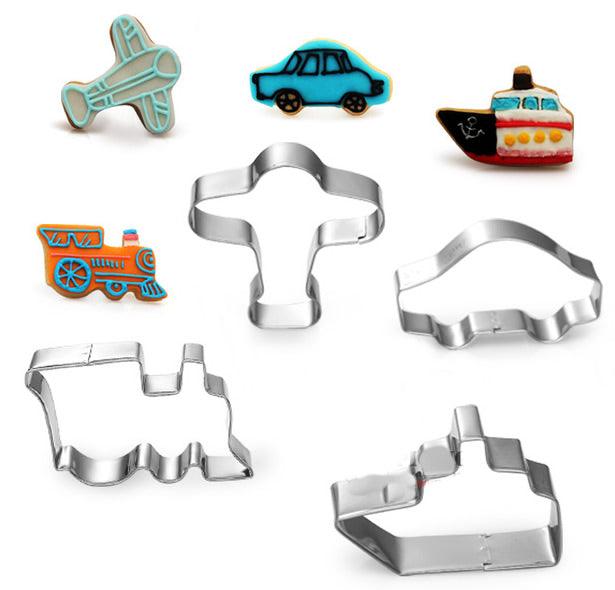 Bahn, Auto, Schiff, Flugzeug Ausstechform, Edelstahl - Tortendekoshop
