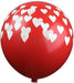 Ballon Set rot mit weiß Herzen - Tortendekoshop
