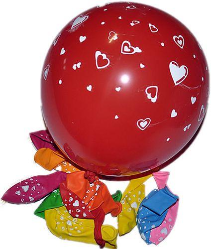 Ballons mit Herzen in verschiedene Farben - Tortendekoshop
