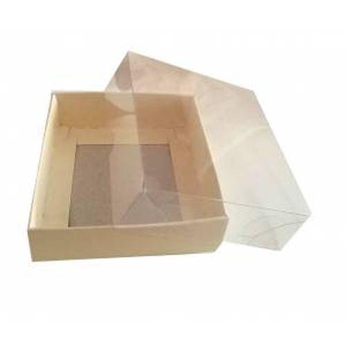 Beige Acetat Schachteln, 8x8x3cm - Tortendekoshop