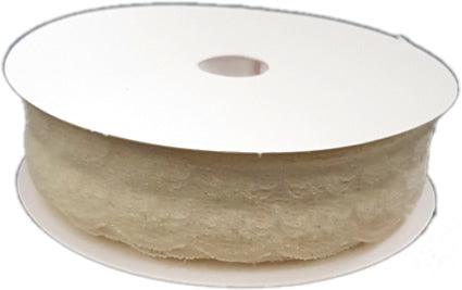 Beige Spitze Schleifenband, 2 cm - Tortendekoshop