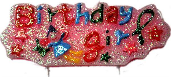Birthday Girl Kerzen pink - Tortendekoshop