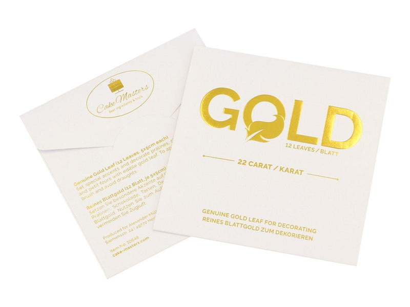 Blatt, gold 5x5cm. 12 Blatt - Tortendekoshop