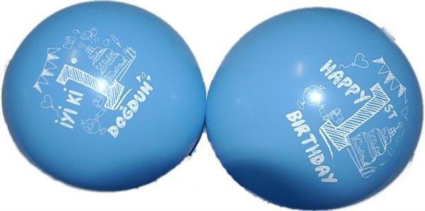 Blau 1 Jahr Happy Birthday Ballons - Tortendekoshop