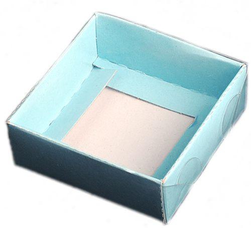 Blau Acetat Schachteln, 9x9x3cm - Tortendekoshop