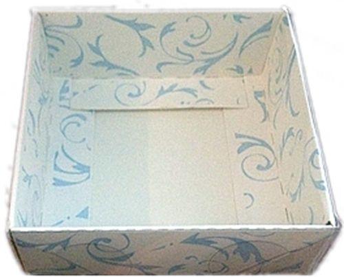Blau Acetat Schachteln mit Motiven ,9x9x3cm - Tortendekoshop