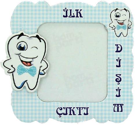 Blau Disim Cikti, erster Zahn, Magnet Bilderrahmen - Tortendekoshop