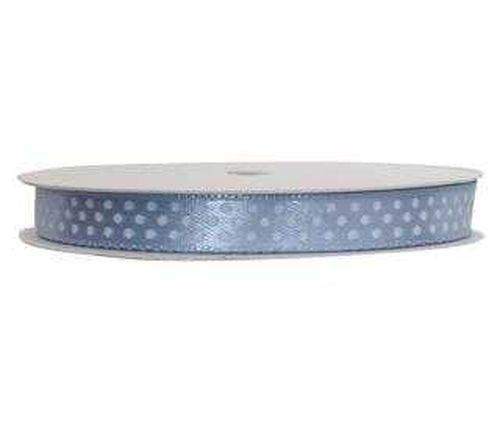 Blau Gepunktet Schleifenband, 1cm - Tortendekoshop