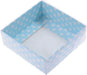 Blau gepunktete Acetat Schachteln, 8x8x3cm - Tortendekoshop