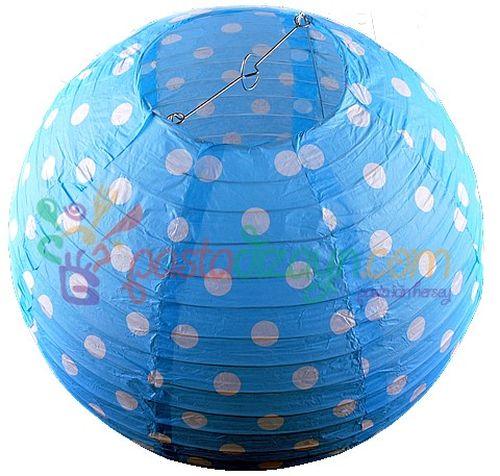 Blau gepunktete Party Girlande - Tortendekoshop
