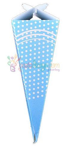 Blau gepunktete Zuckertüten - Tortendekoshop