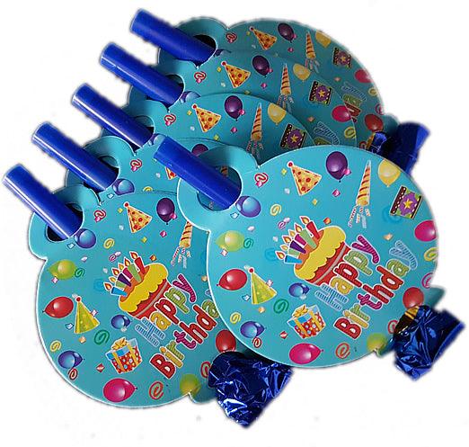 Blau Happy Birthday Partytröten - Tortendekoshop