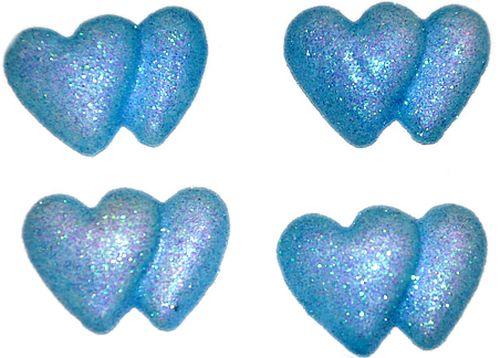 Blau Herzen Deko aus Styropor doppelt - Tortendekoshop