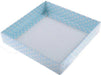 Blau mit weiß gepunktete Acetat Schachtel, 15x15x3cm - Tortendekoshop