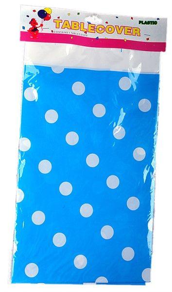 Blau mit weiß gepunktete Deko Tischdecke - Tortendekoshop