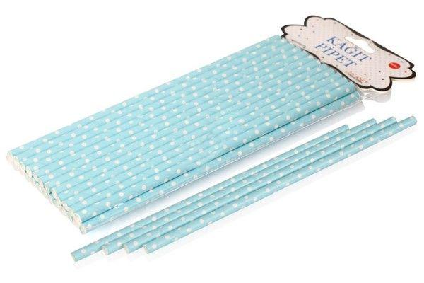 Blau Papier Trinkhalme - Tortendekoshop