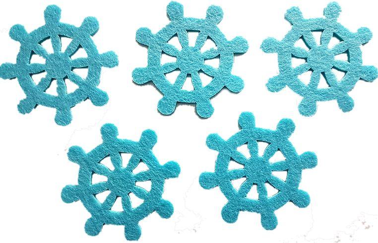 Blau Schiffsruder Deko aus Filz - Tortendekoshop