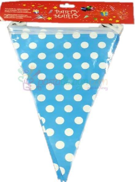 Blau weiß bedruckte Wimpelkette - Tortendekoshop