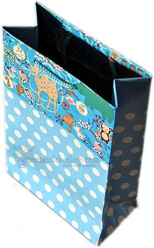 Blau Zoo Tiere Karton Geschenktüte - Tortendekoshop