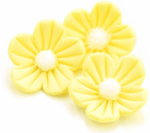Blumen, 25mm, gelb, Zucker, 16 Stück - Tortendekoshop
