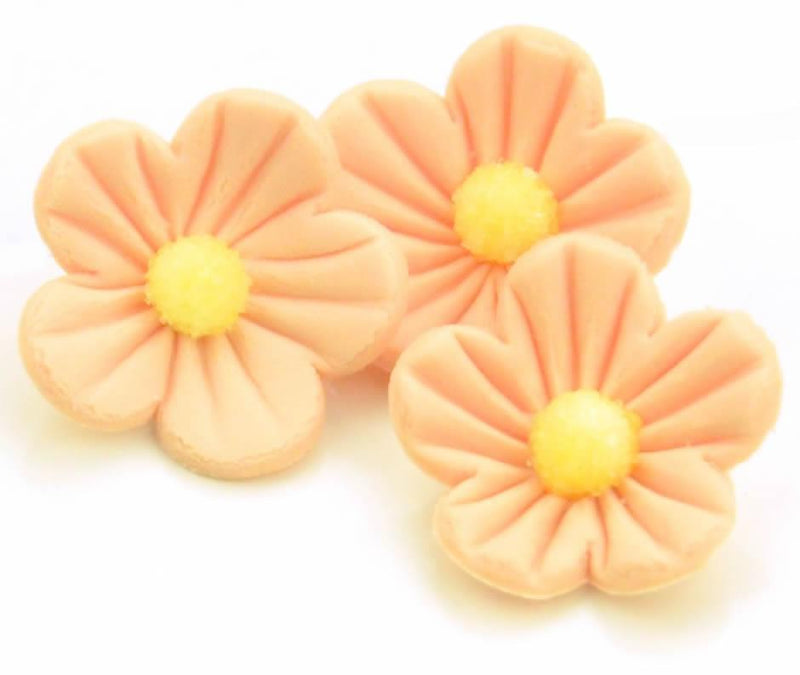 Blumen, 25mm, lachs, Zucker, 16 Stück - Tortendekoshop