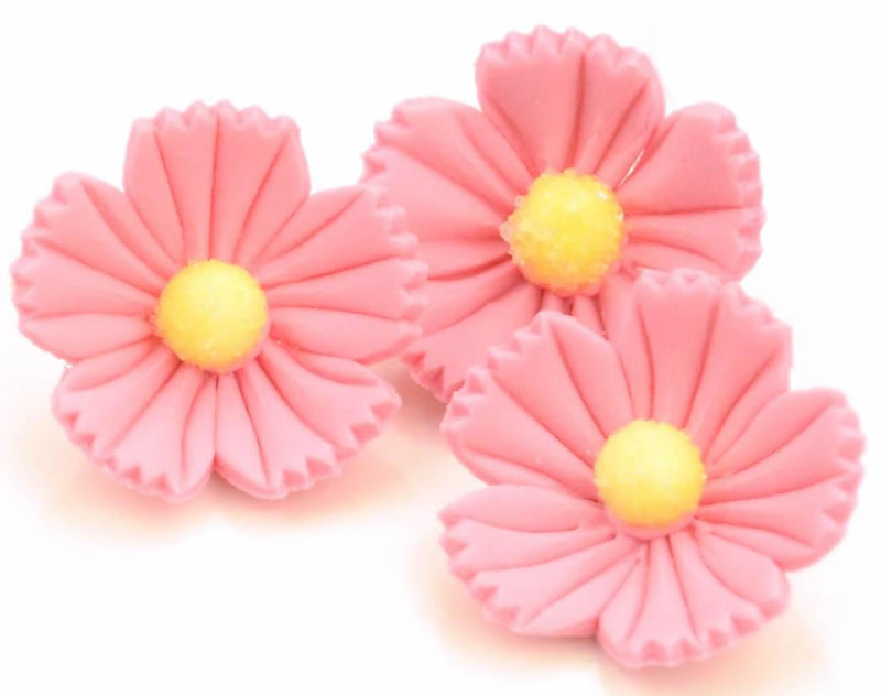 Blumen, 25mm, rosa, Zucker, 16 Stück - Tortendekoshop