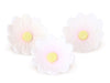 Blumen, 40mm, weiß, rosa, Zucker, 6 Stück - Tortendekoshop