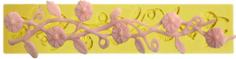 Bordüre mit Blumen Mustern Silikonform - Tortendekoshop