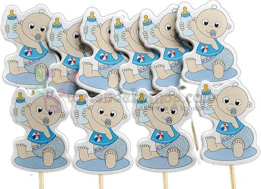 Boys Deko Blau Kuchen Topper, Cupcake Picks - Tortendekoshop