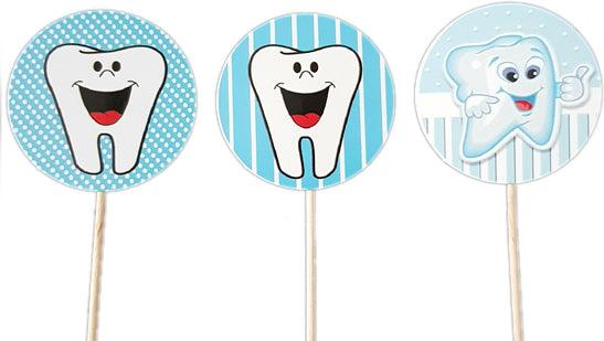 Boys Deko Erster Zahn Kuchen Topper, Cupcake Picks - Tortendekoshop
