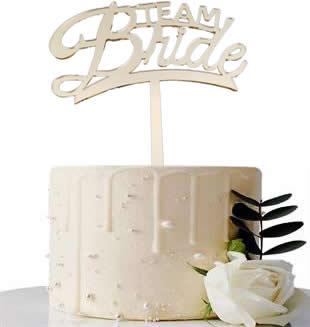 Bride Team, Gold Cake Topper, Glas - Tortendekoshop