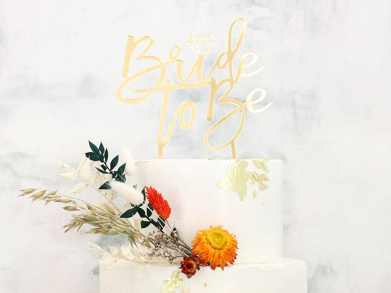 Bride to Be Gold Cake Topper - Tortendekoshop