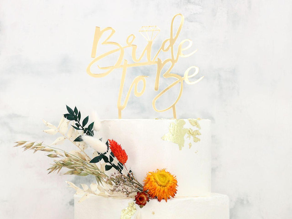 Bride to Be Gold Cake Topper - Tortendekoshop