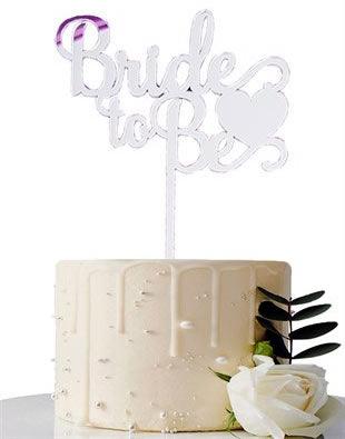 Bride to Be Silber Cake Topper, Glas - Tortendekoshop