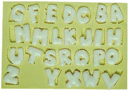 Buchstaben Silikonform mit Naht-Optik - Tortendekoshop