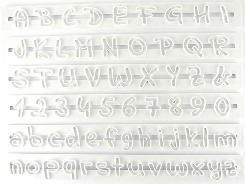 Buchstaben und Zahlen Ausstecher. Indie Flower - Tortendekoshop