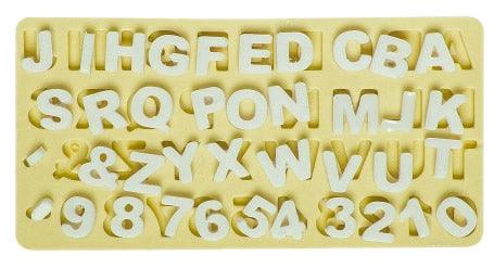 Buchstaben und Zahlen Silikonform, 1cm - Tortendekoshop