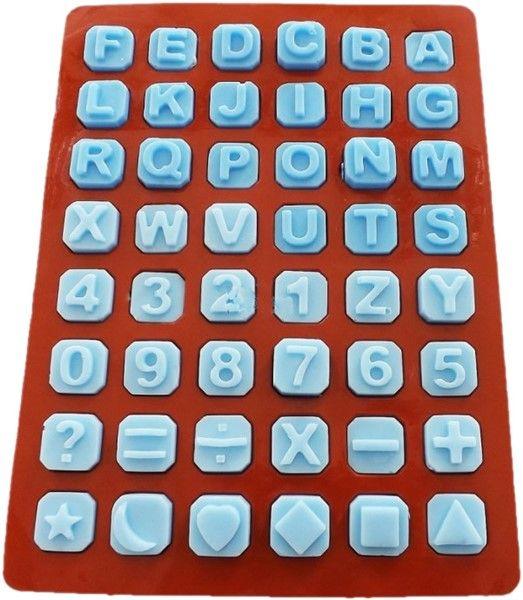 Buchstaben und Zahlen Silikonform viereck - Tortendekoshop