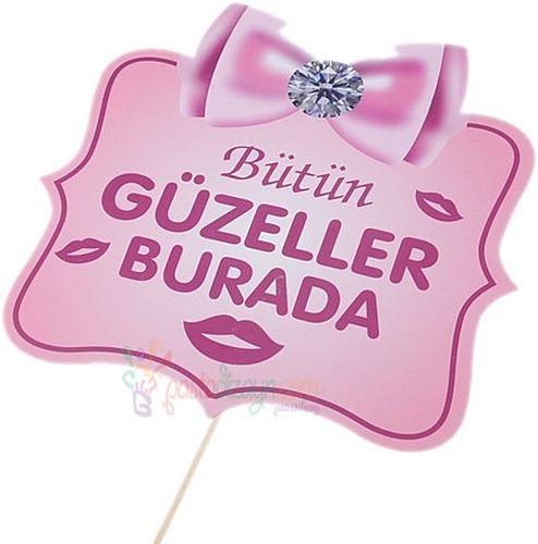 Butun Guzeller Burada Deko Sprechballon - Tortendekoshop