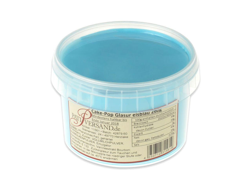 Cake Pop Glasur eisblau, 260g - Tortendekoshop